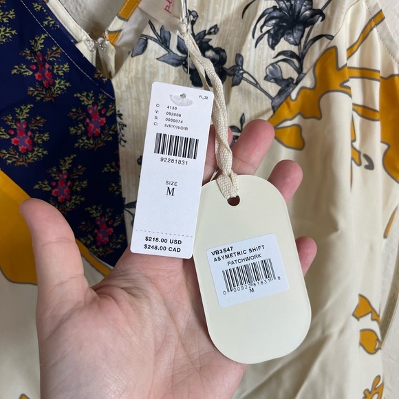 Plenty by Tracy Reese Asymmetric Shift Dress Patchwork Satin Floral Size M NWT - Picture 8 of 12